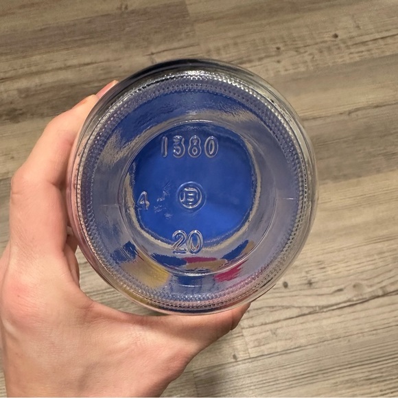 Vintage Brockway Glass - painted balloons jar w/ blue screw top lid - Picture 3 of 3